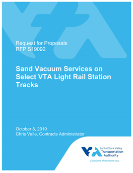 Sand Vacuum Services on Select VTA Light Rail Station Tracks