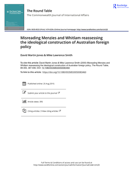 Misreading Menzies and Whitlam: Reassessing The