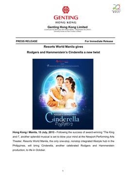 Resorts World Manila Gives Rodgers and Hammerstein's Cinderella A