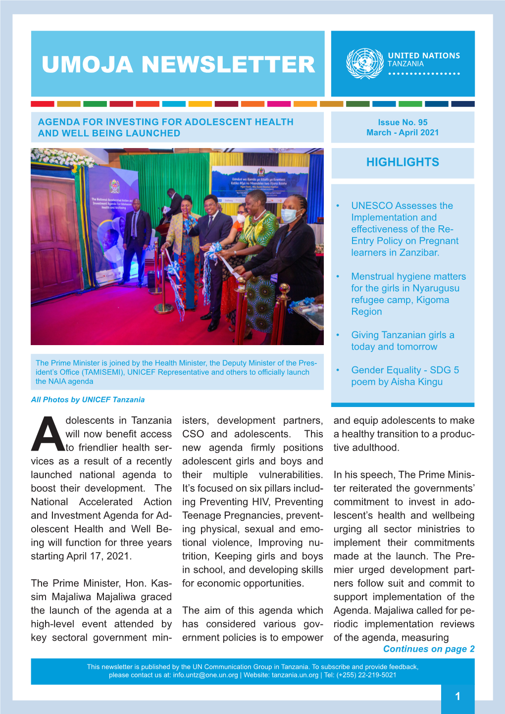 Umoja Newsletter Tanzania