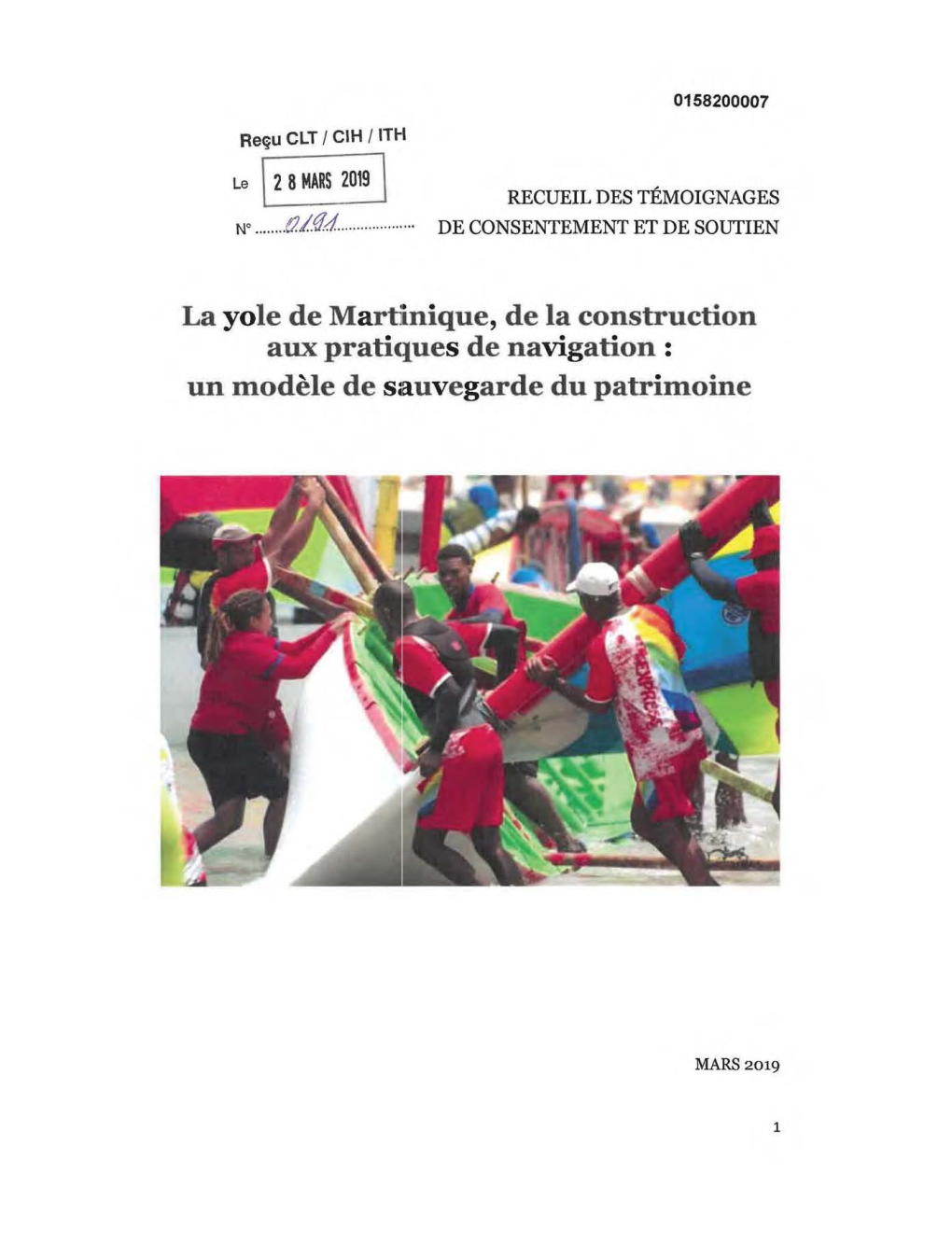 La Yole De Martjinique, De La Construction Aux Prati'1ues De Navigation : Un Modèle De S•Iuvegarde Du Patrimoine