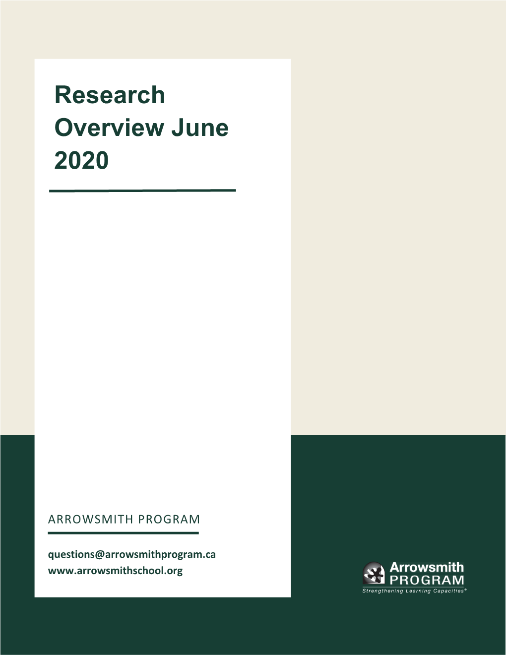 Research Overview June 2020