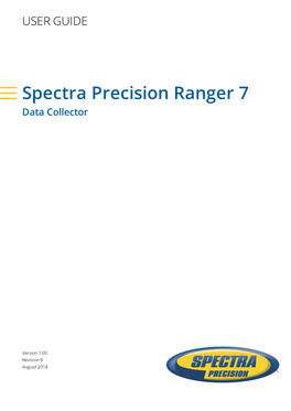 Spectra Precision Ranger 7 Data Collector User Guide