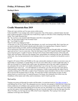 Friday, 8 February 2019 Cradle Mountain Run 2019