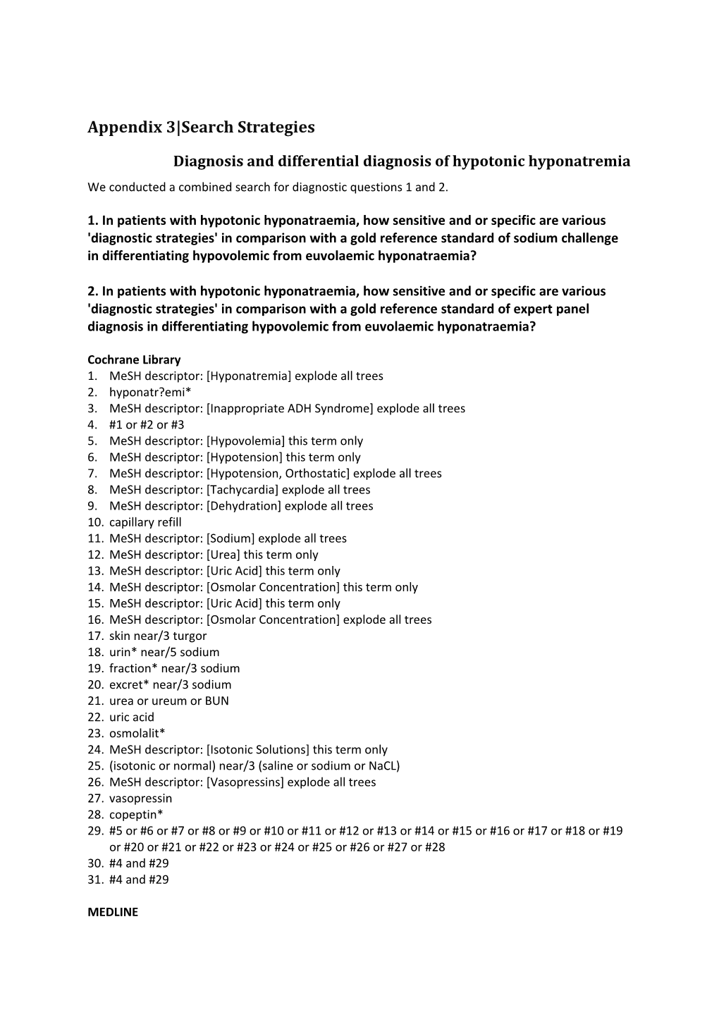 Diagnosis and Differential Diagnosis of Hypotonic Hyponatremia