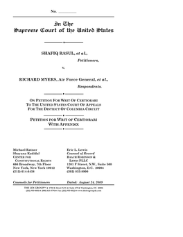 SUPREME COURT~2009-08-24 Plaintiffs' Cert Petition.Pdf