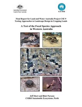 A Test of the Focal Species Approach in Western Australia