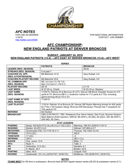 Afc Notes Afc Championship: New