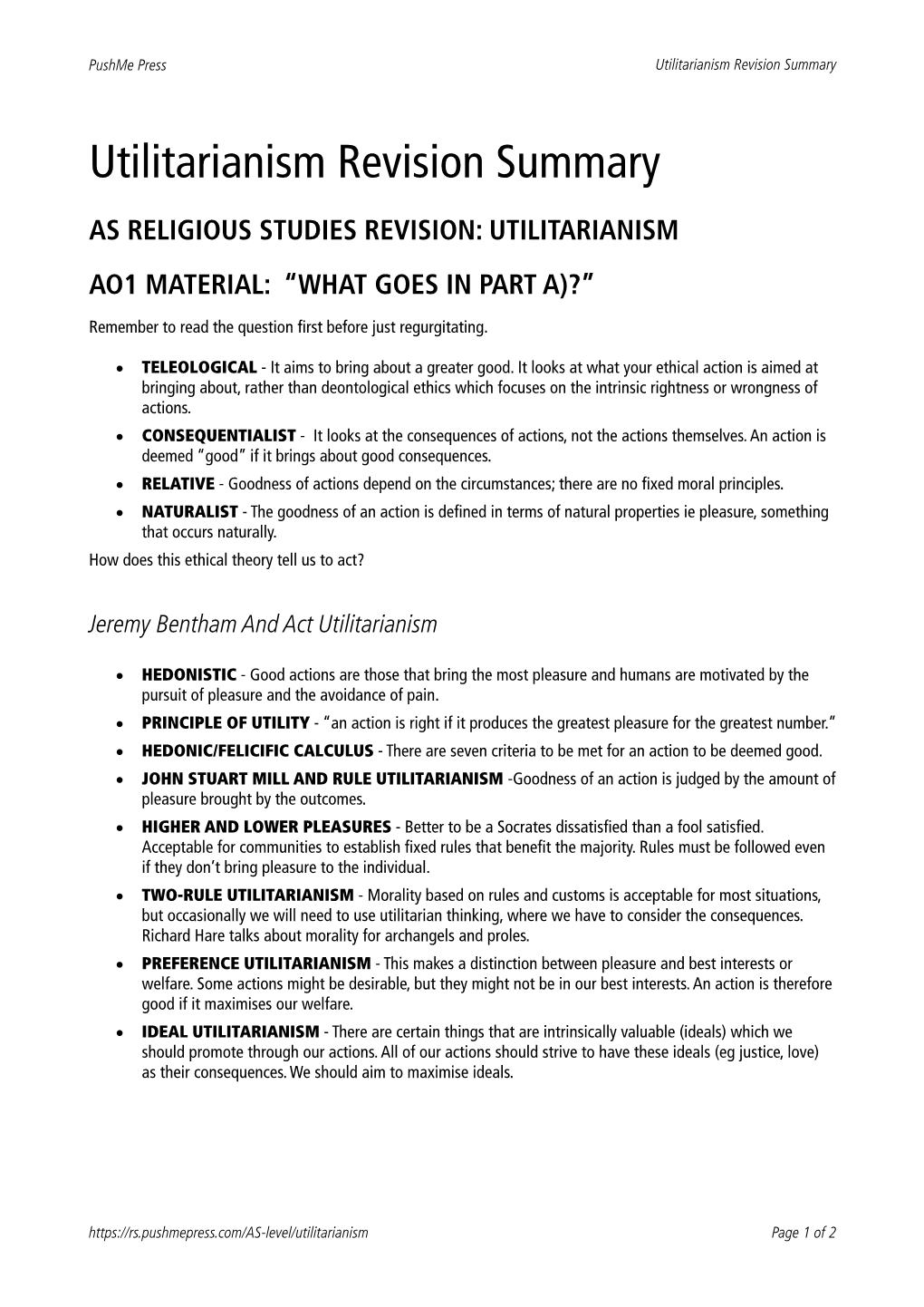 Utilitarianism Revision.Pages