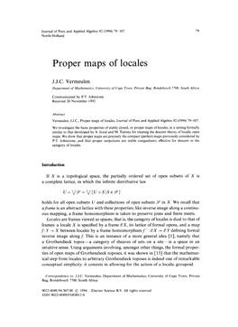 Proper Maps of Locales