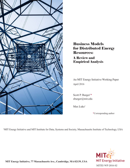 Business Models for Distributed Energy Resources: a Review and Empirical Analysis