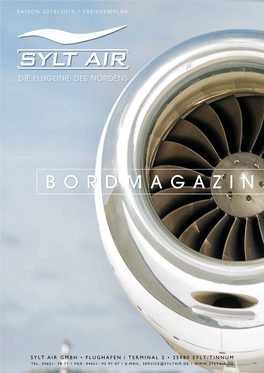 BORDMAGAZIN 2018 03 20120 Anz Sylt Airbordmagazin 02.Indd 1 20120FS1801 17.01.18 16:02 FLUGPLAN / DAS SYLT AIR TEAM