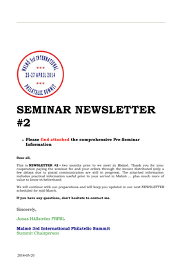Seminar Newsletter #2