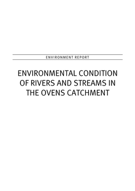 Environmental Condition of Rivers and Streams in the Ovens Catchment
