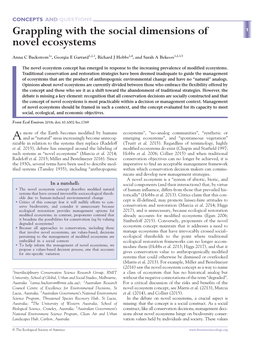 Grappling with the Social Dimensions of Novel Ecosystems