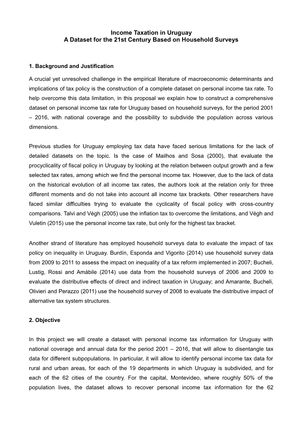 Income Taxation in Uruguay a Dataset for the 21St Century Based on Household Surveys