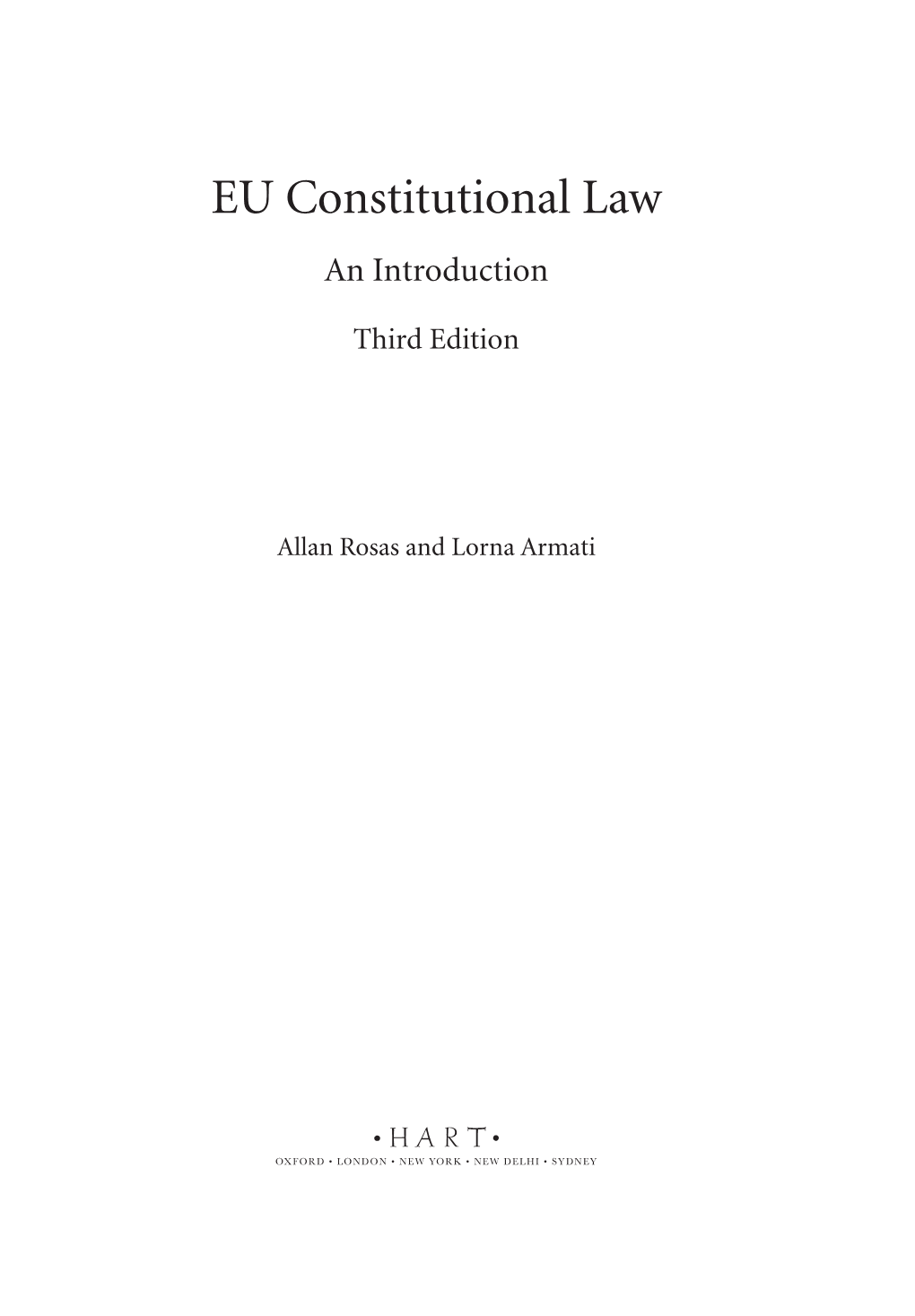 EU Constitutional Law an Introduction