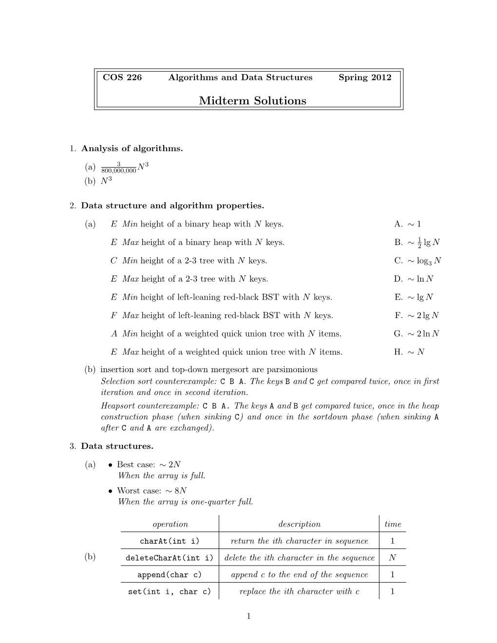 Midterm Solutions