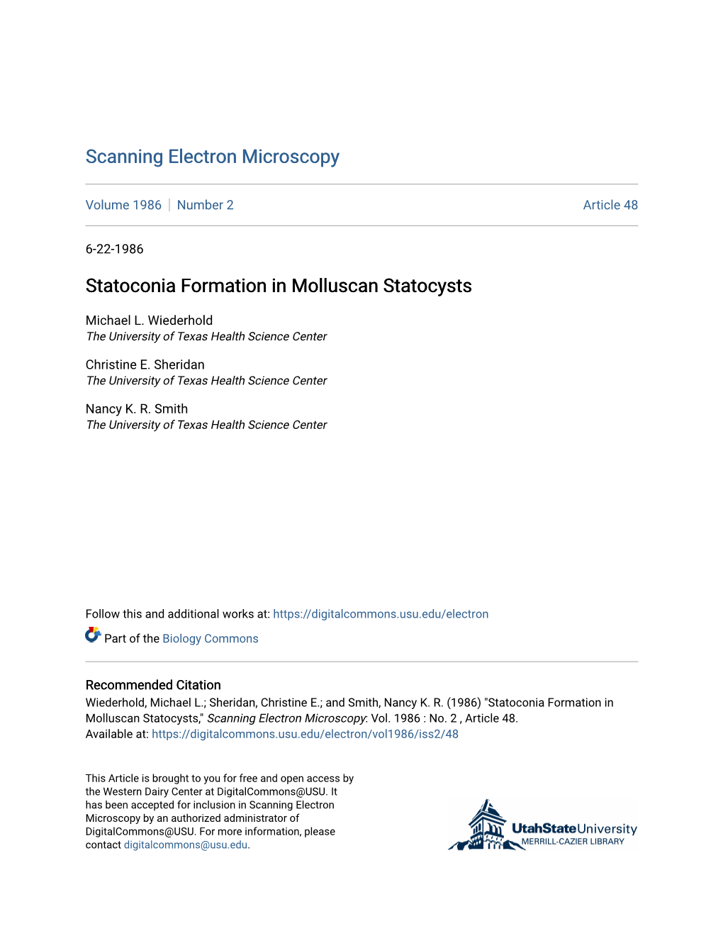 Statoconia Formation in Molluscan Statocysts