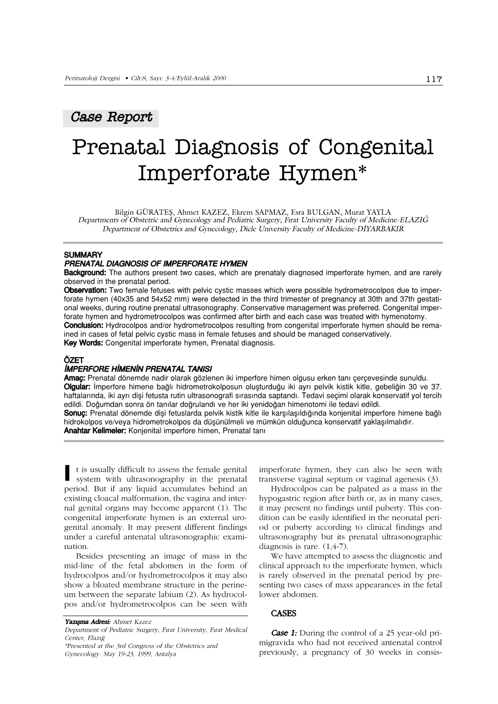 11. Prenatal Diagnosis Of