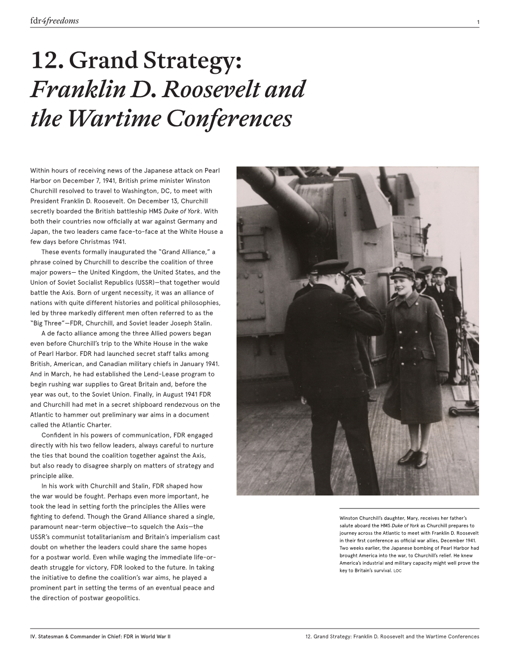 12. Grand Strategy: Franklin D