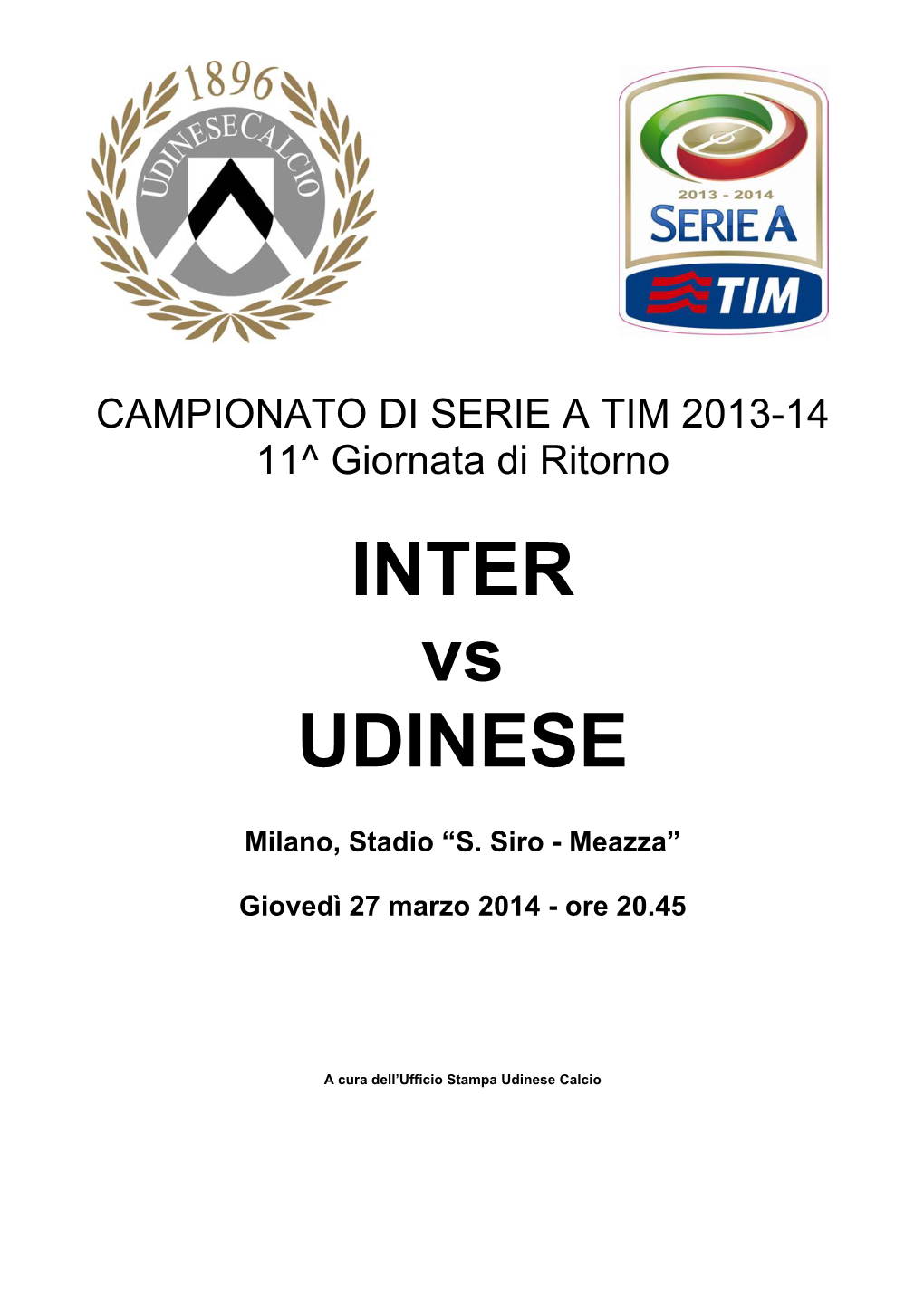 INTER Vs UDINESE