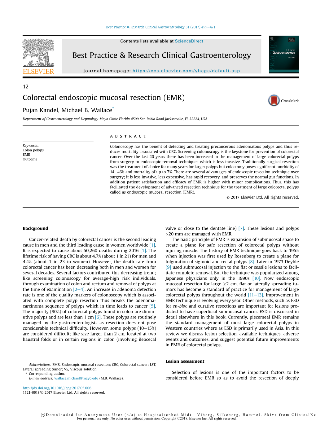 Colorectal Endoscopic Mucosal Resection (EMR)