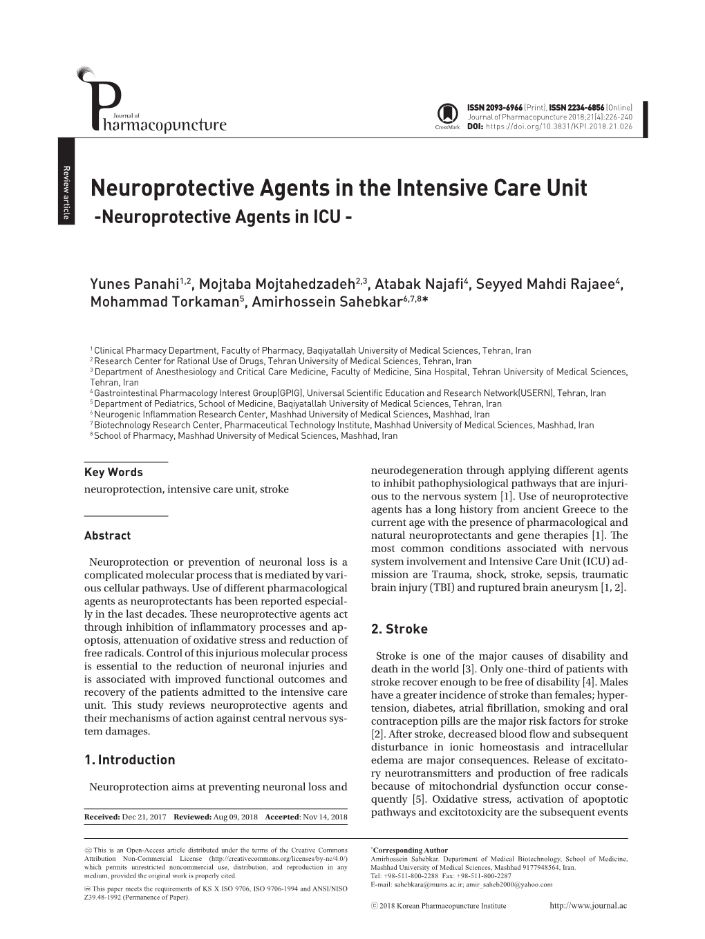 Neuroprotective Agents in the Intensive Care Unit -Neuroprotective Agents in ICU