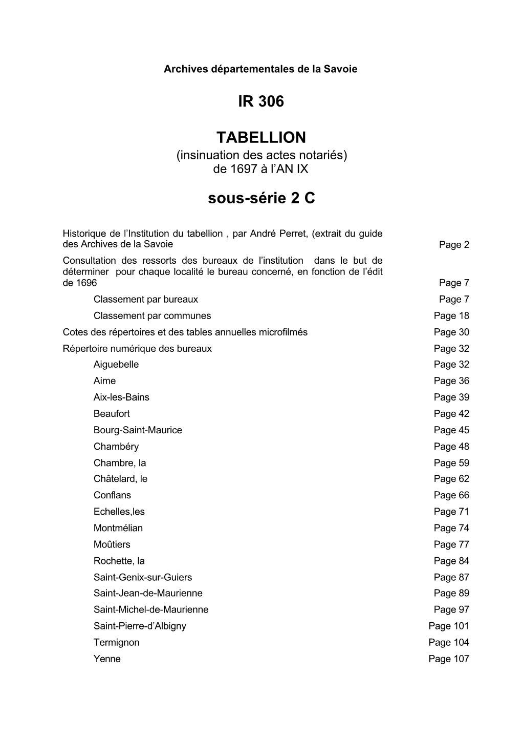 IR 306 TABELLION Sous-Série