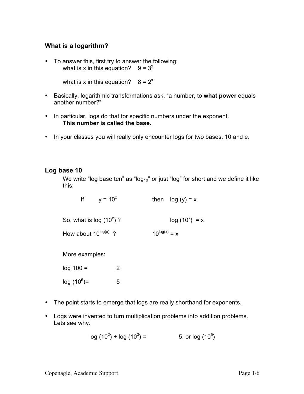 What Is a Logarithm? Log Base 10