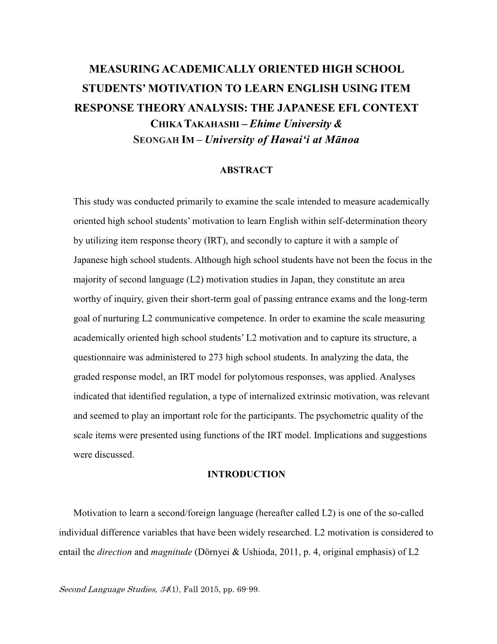 Item Response Theory As a Way of Improving Likert-Scale Questionnaires