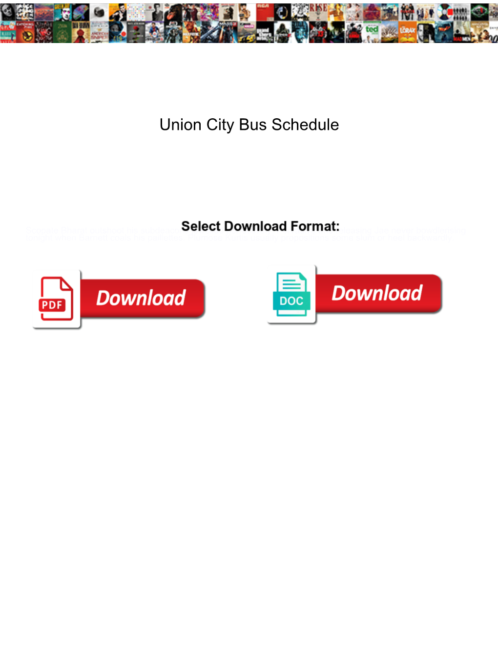 Union City Bus Schedule