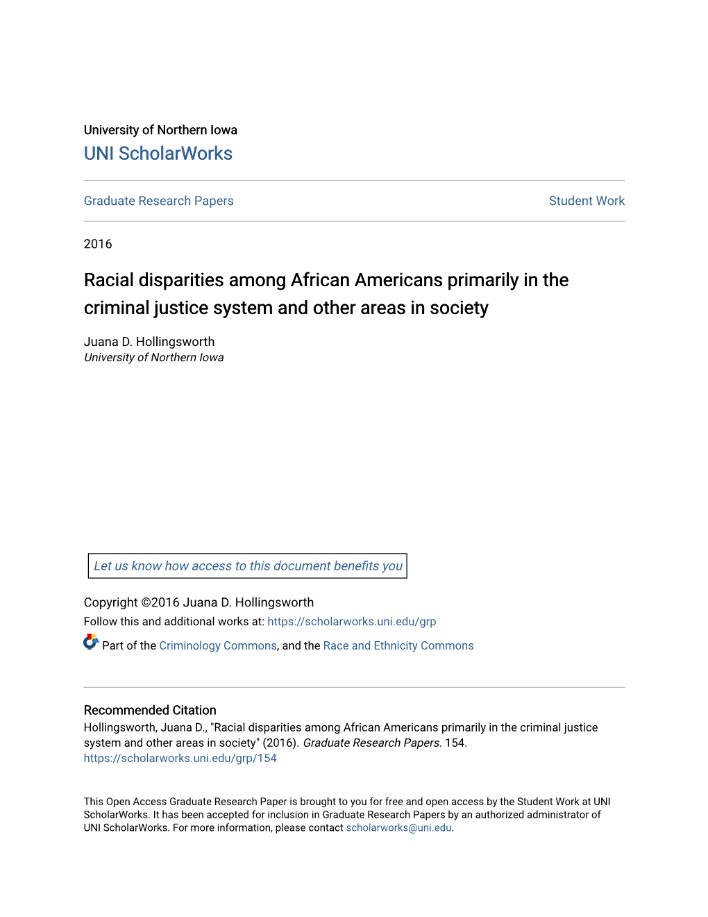 Racial Disparities Among African Americans Primarily in the Criminal Justice System and Other Areas in Society