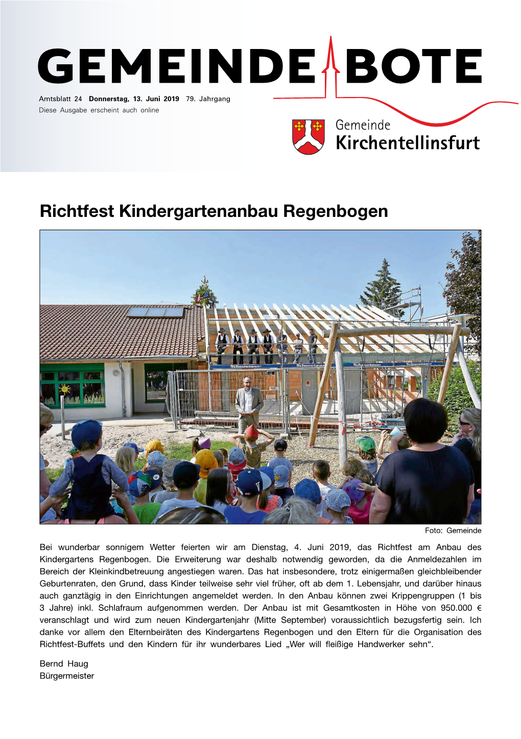 Richtfest Kindergartenanbau Regenbogen