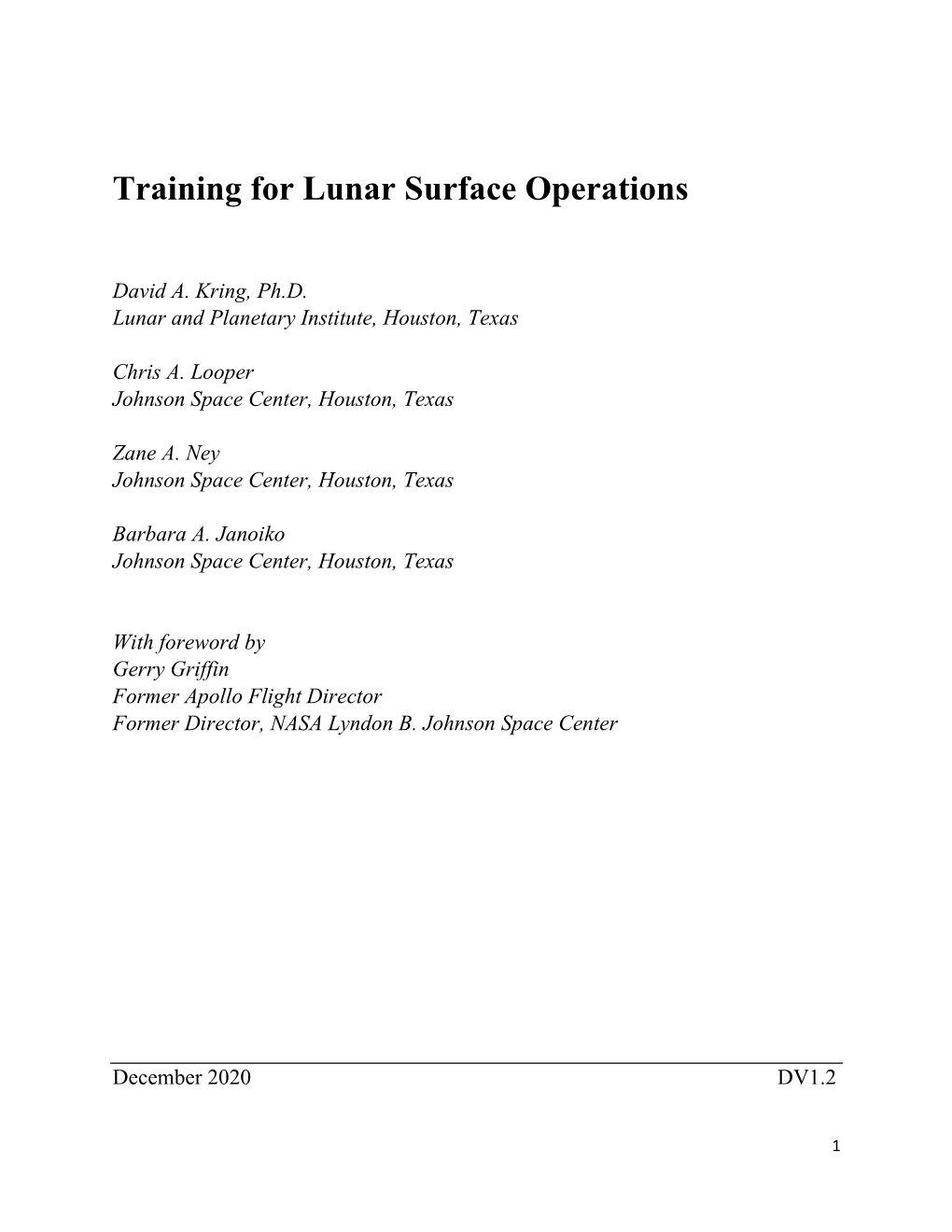 Training for Lunar Surface Operations