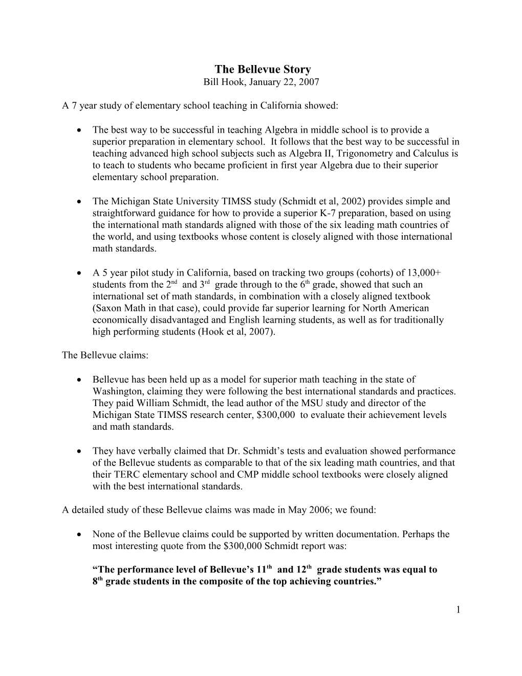 A 7 Year Study of Elementary School Teaching in California Showed