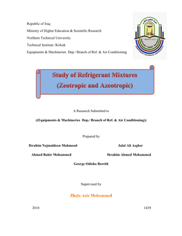 2-6 Azeotropic/Zeotropic Refrigerants