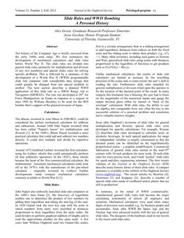 Slide Rules and WWII Bombing a Personal History