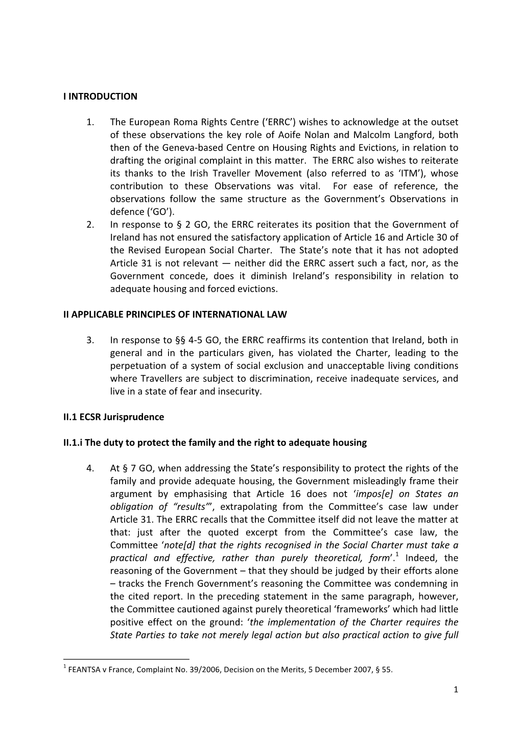 FINAL ERRC's Observations on the Government's Submission On