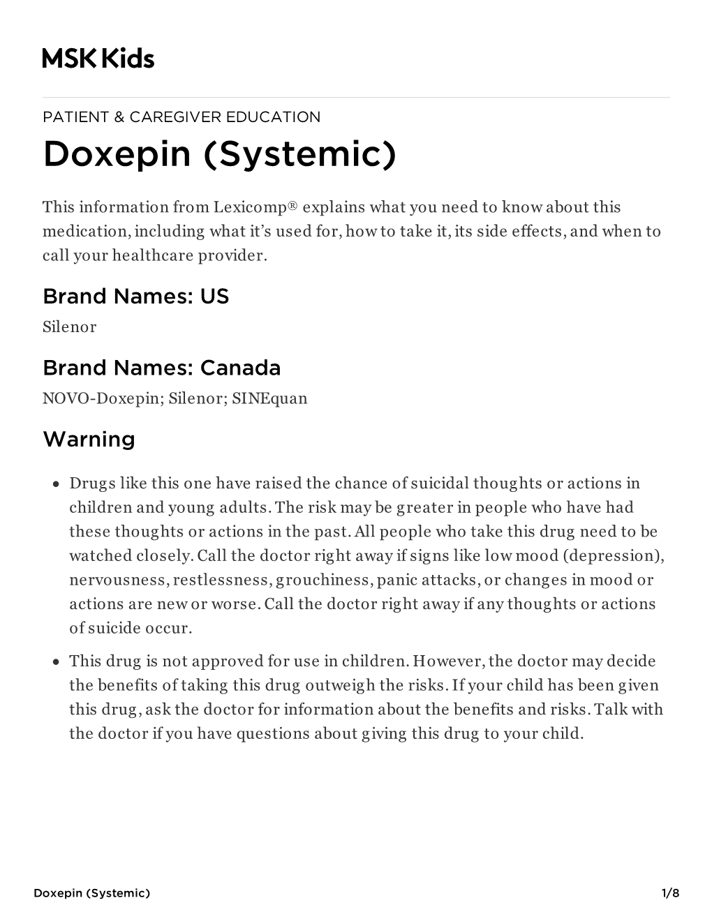 Doxepin (Systemic)