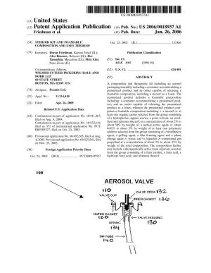 (12) Patent Application Publication (10) Pub. No.: US 2006/0018937 A1 Friedman Et Al