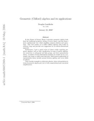 Geometric (Clifford) Algebra and Its Applications