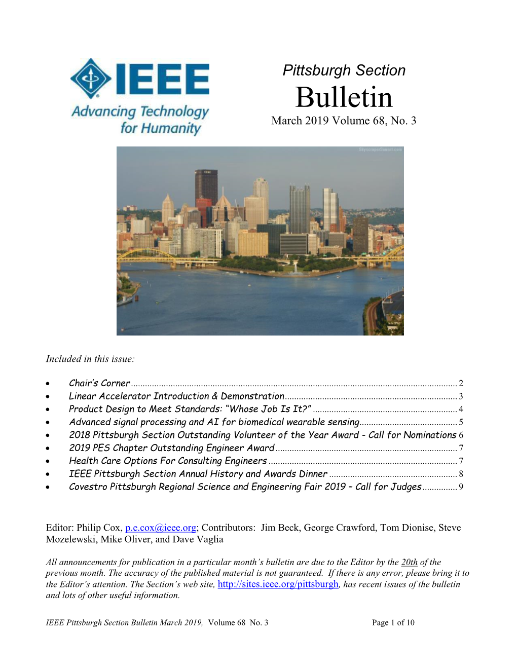 Bulletin March 2019 Volume 68, No