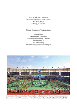 Article Nation Creation Turkmenistan IPSA 2011 2013