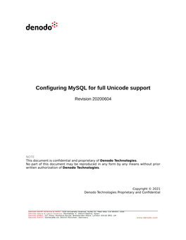 Configuring Mysql for Full Unicode Support