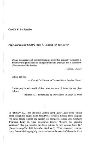 Camille R. La Bossiere Pop Conrad and Child's Play