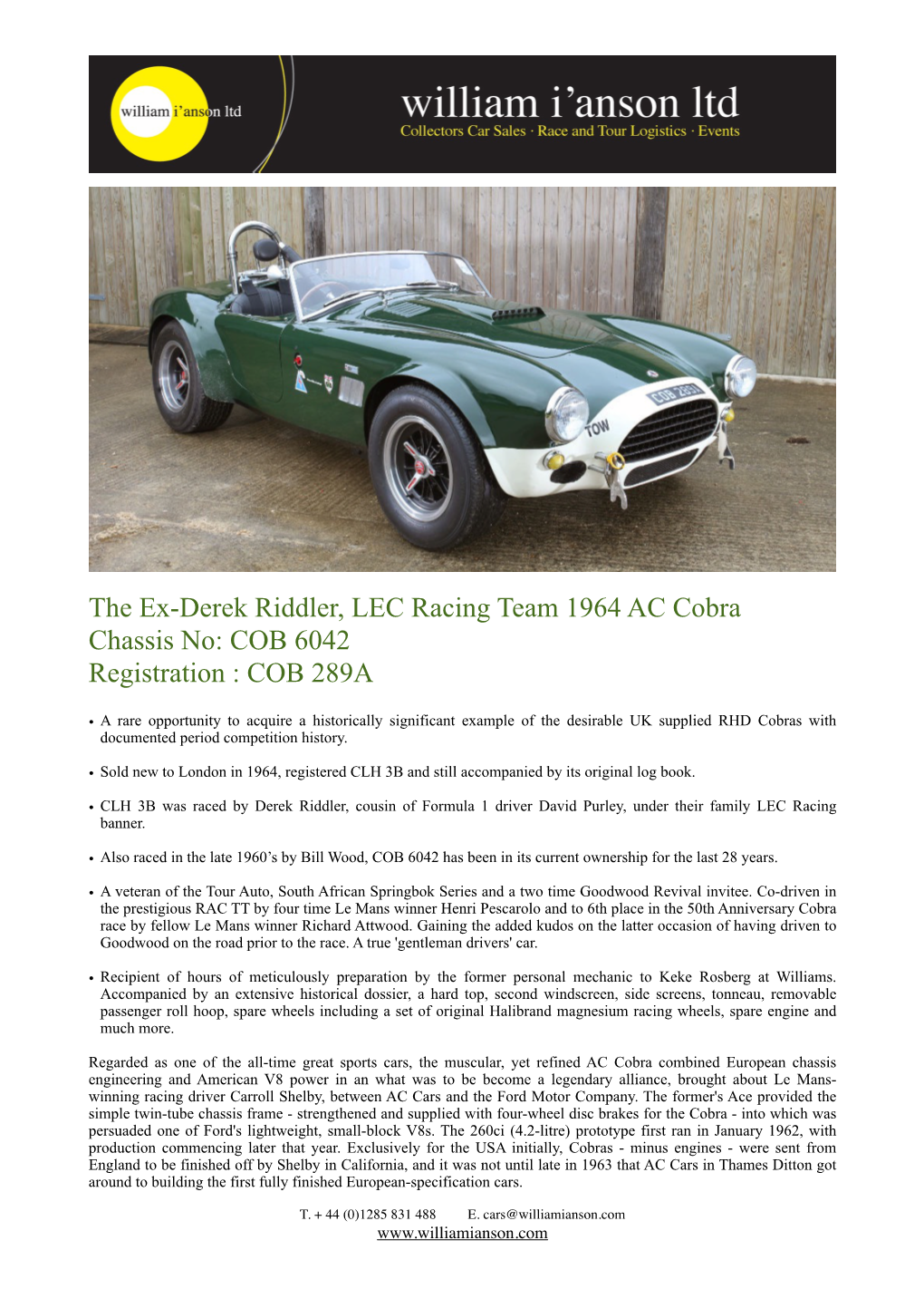 1964 AC Cobra COB 6042 Description Revised.Pages