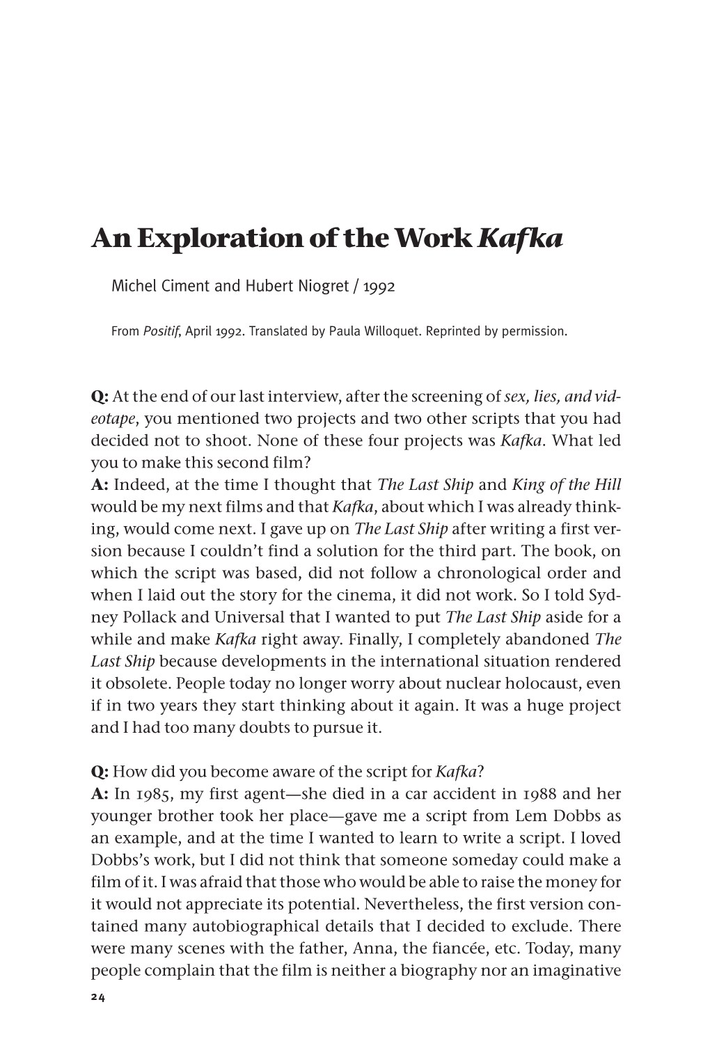 An Exploration of the Work Kafka