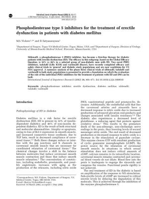 Phosphodiesterase Type 5 Inhibitors for the Treatment of Erectile Dysfunction in Patients with Diabetes Mellitus
