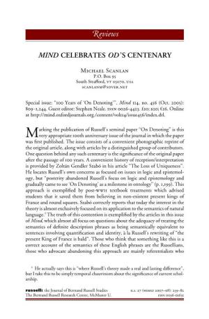 Mind Celebrates OD's Centenary